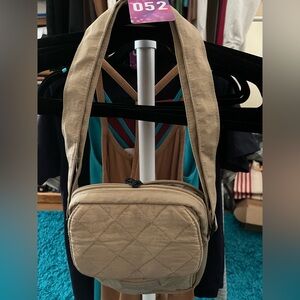 ZYIA Active Khaki Metro Adjustable Zip and Snap Shoulder Bag